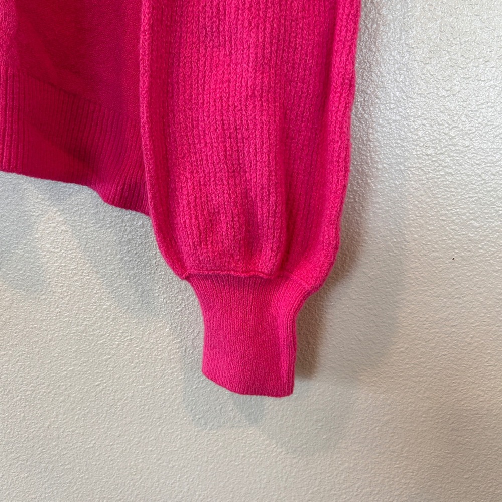 Caslon Hot Pink Cable Knit Turtleneck Oversized Sweater Women's XL - Picture 6 of 8